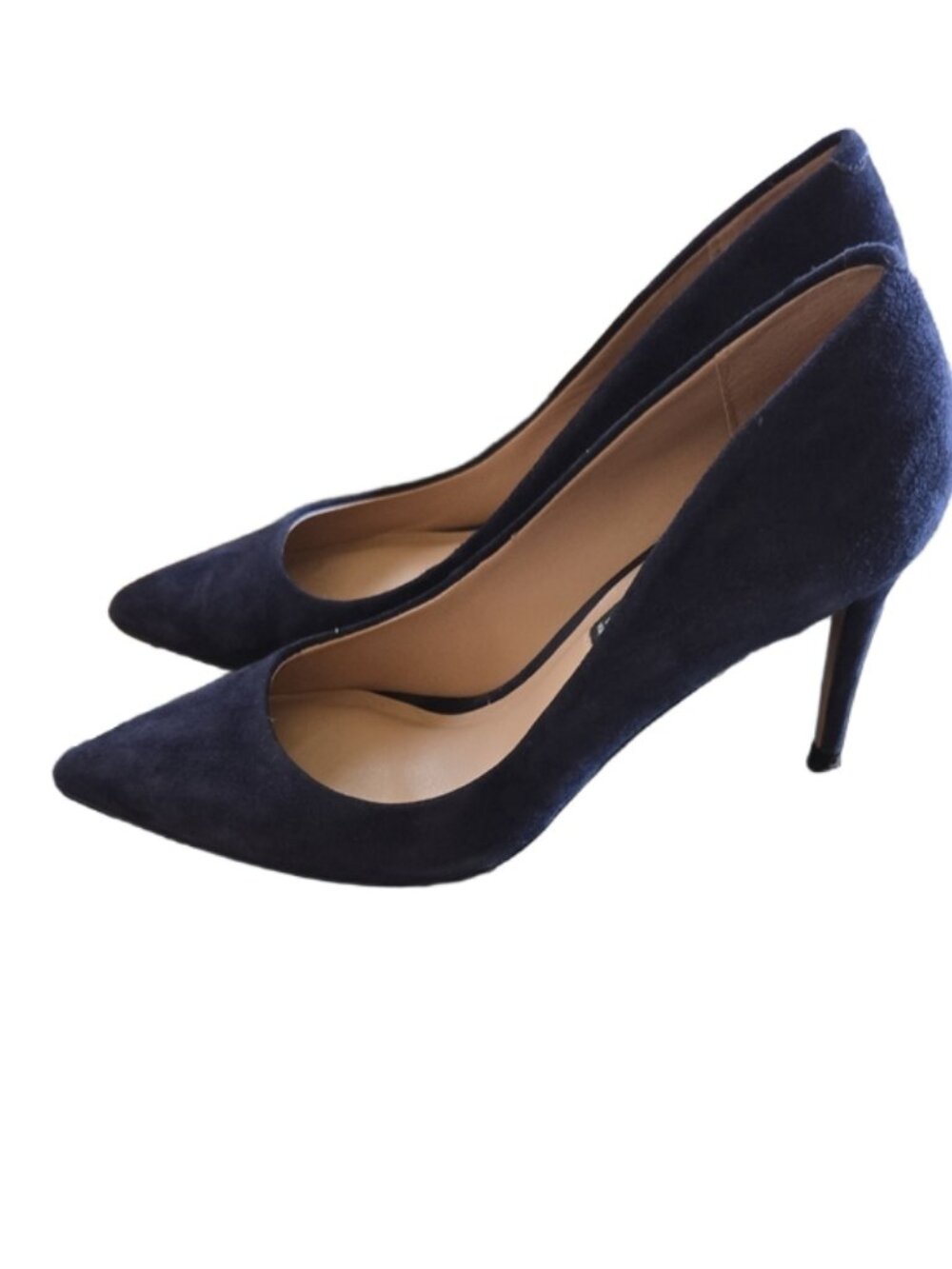 Steven By Steve Madden Laredo Suede Leather Pump 3.5" Heel Navy GUC - 7